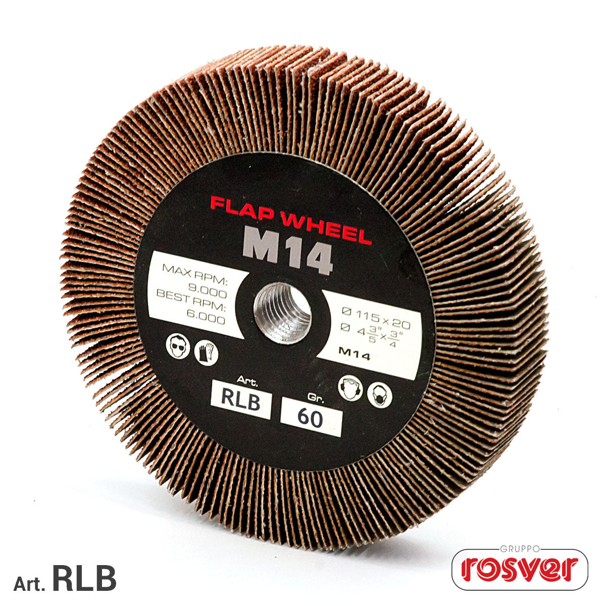 Ruota lamellare con foro filettato RLB 150xH.20 F.M14 Rosver - Conf.5pz