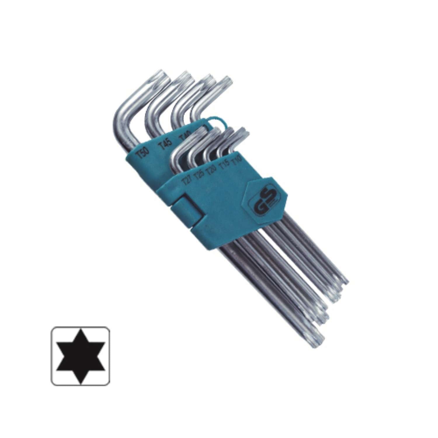 Serie set kit 9 chiavi Torx esecuzione lunga T10 - T50 - UM 20 SET0