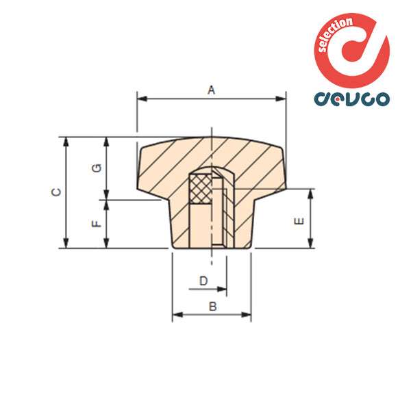 Volantino a 6 lobi VB/60 m12 - Gamm - 6113075