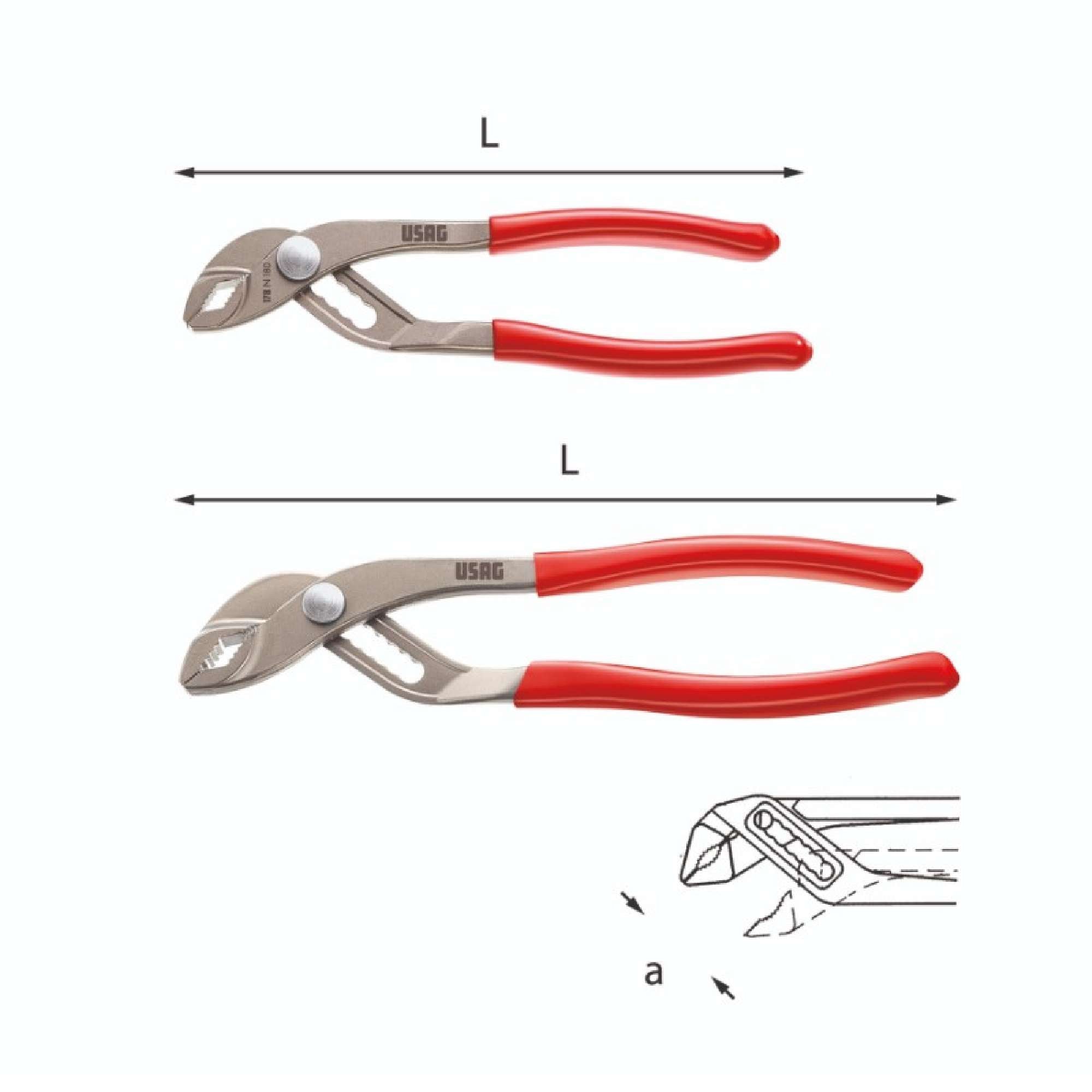 Pinza regolabile a cerniera sovrapposta 250mm - Usag 178 N U01780012