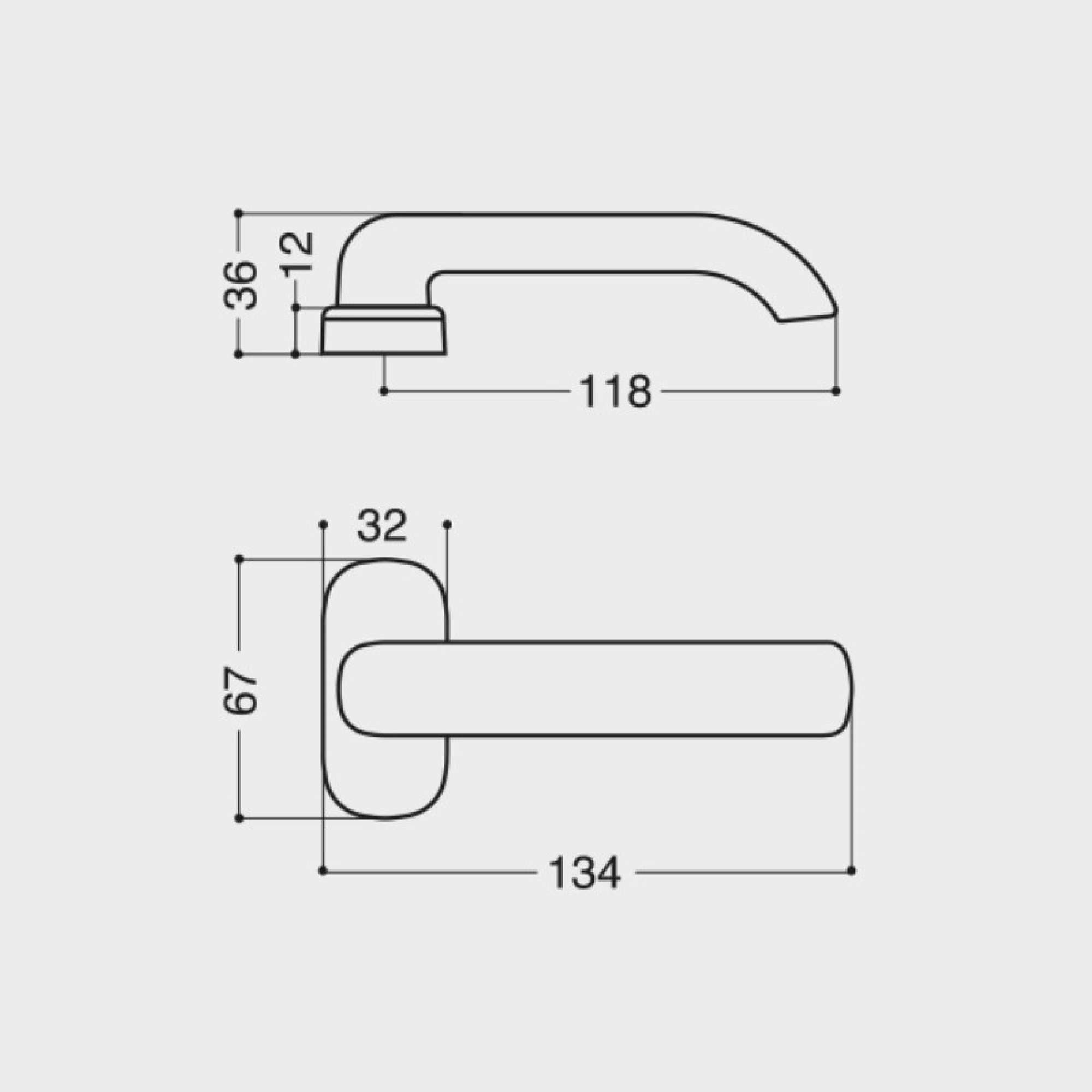 Maniglia Tata doppia in Nylon ribassata con molla di ritorno Ral 9005 Nero - Esinplast 2098.001