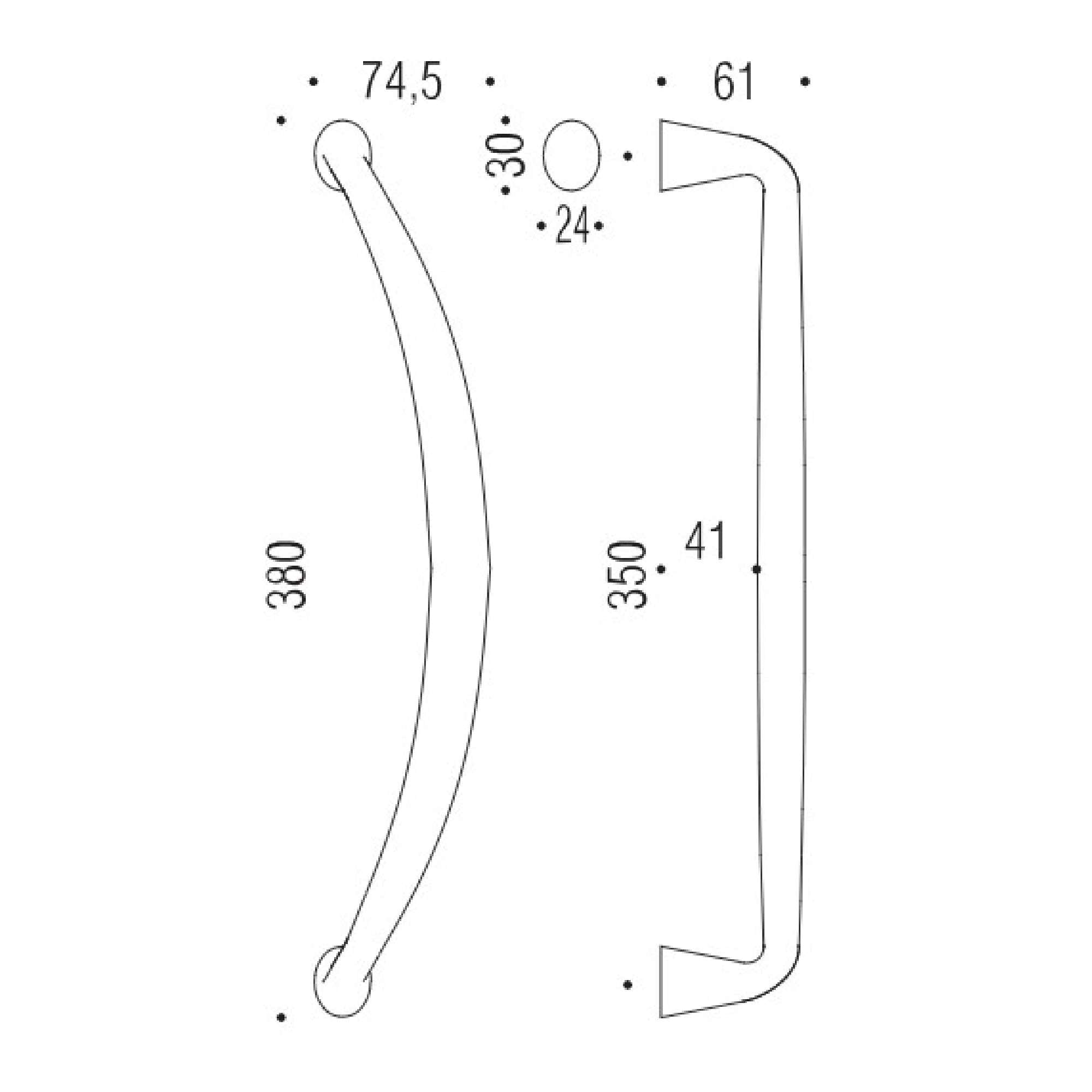 Maniglione Tender in ottone Cromo satinata 350mm - Colombo Design MG16L-CM