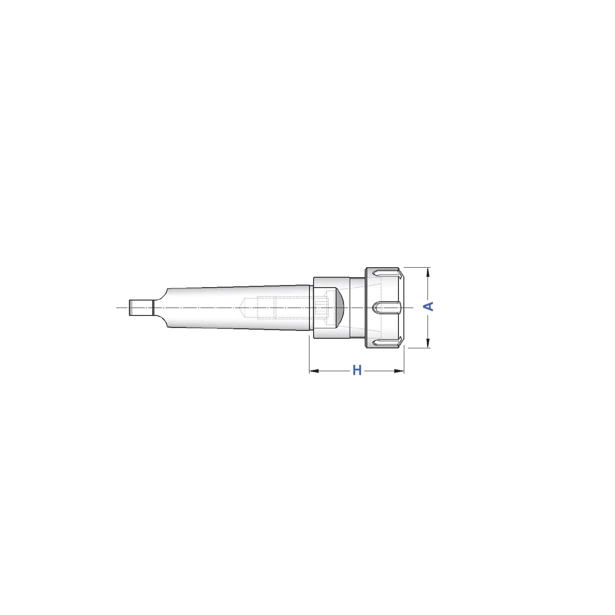 Portapinze ER attacco cono morse con tenone, ghiera standard CM 2 A - Gait 8629H 50