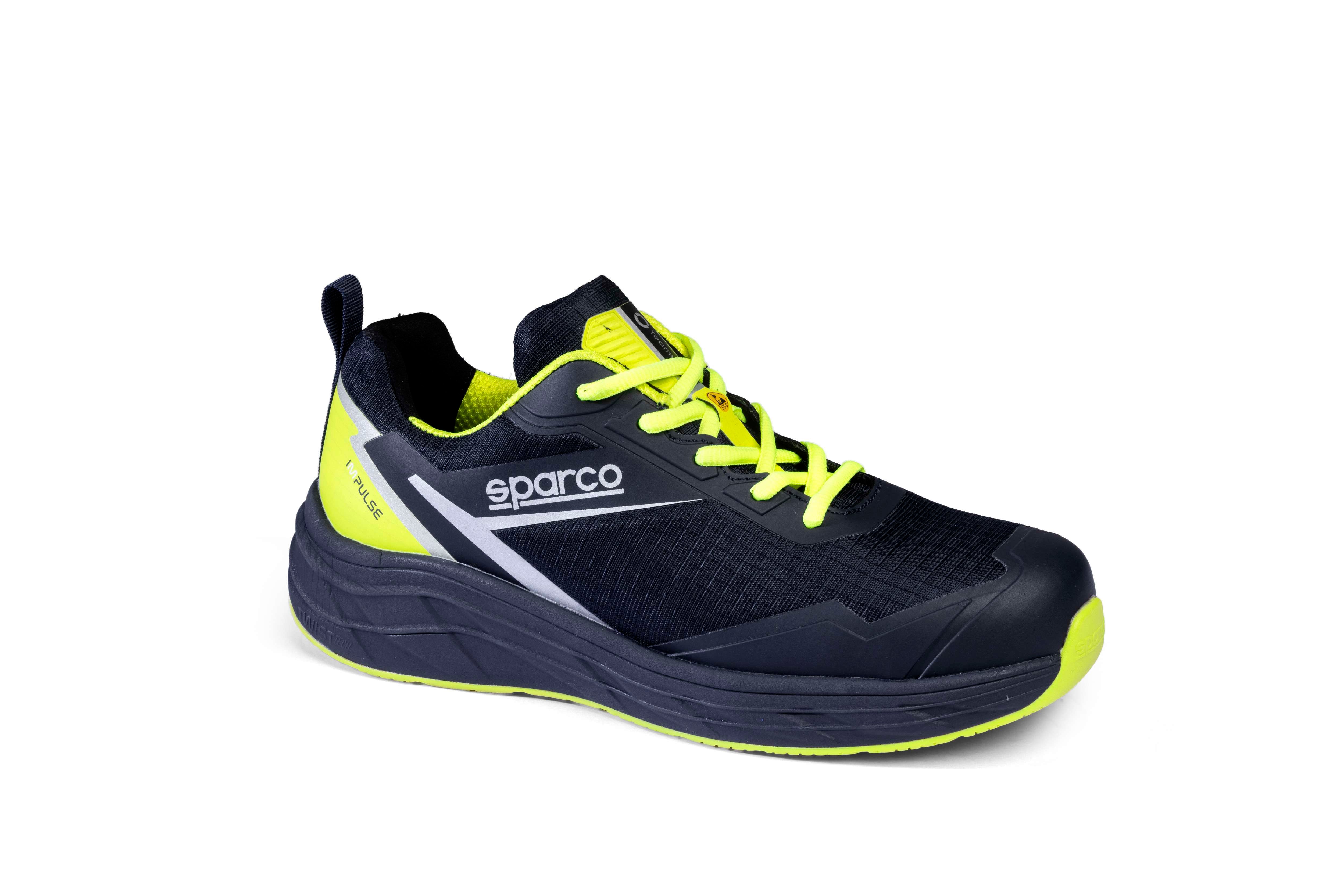 Sparco Scarpe George S3S ESD blu/Gf HRO ESD FO marine/blue/fluorescent/yellow-scarpe antinfortunistiche da lavoro