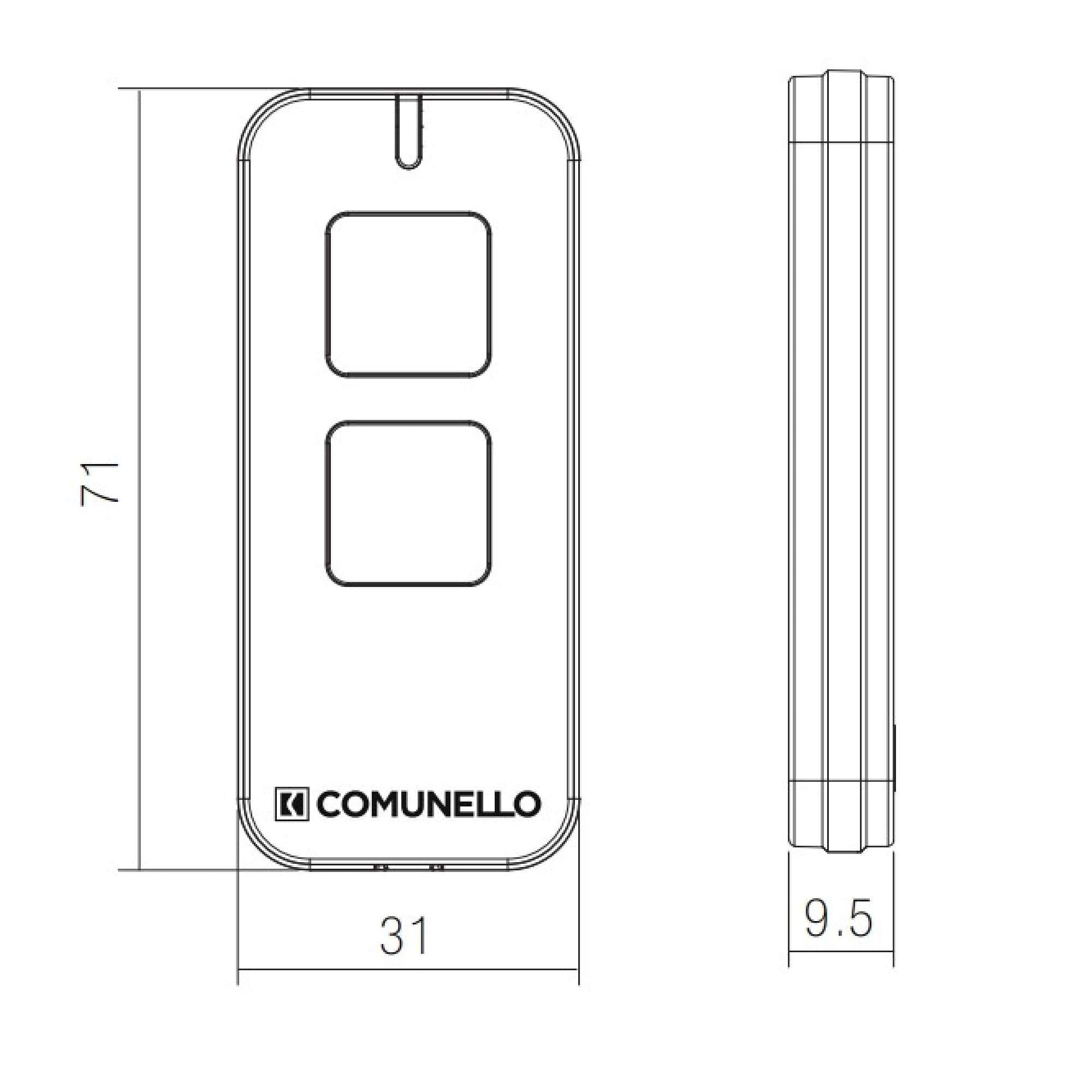 Radiocomando Victor Rolling Code 2 canali giallo - Comunello GVCTR2SYN0Y00