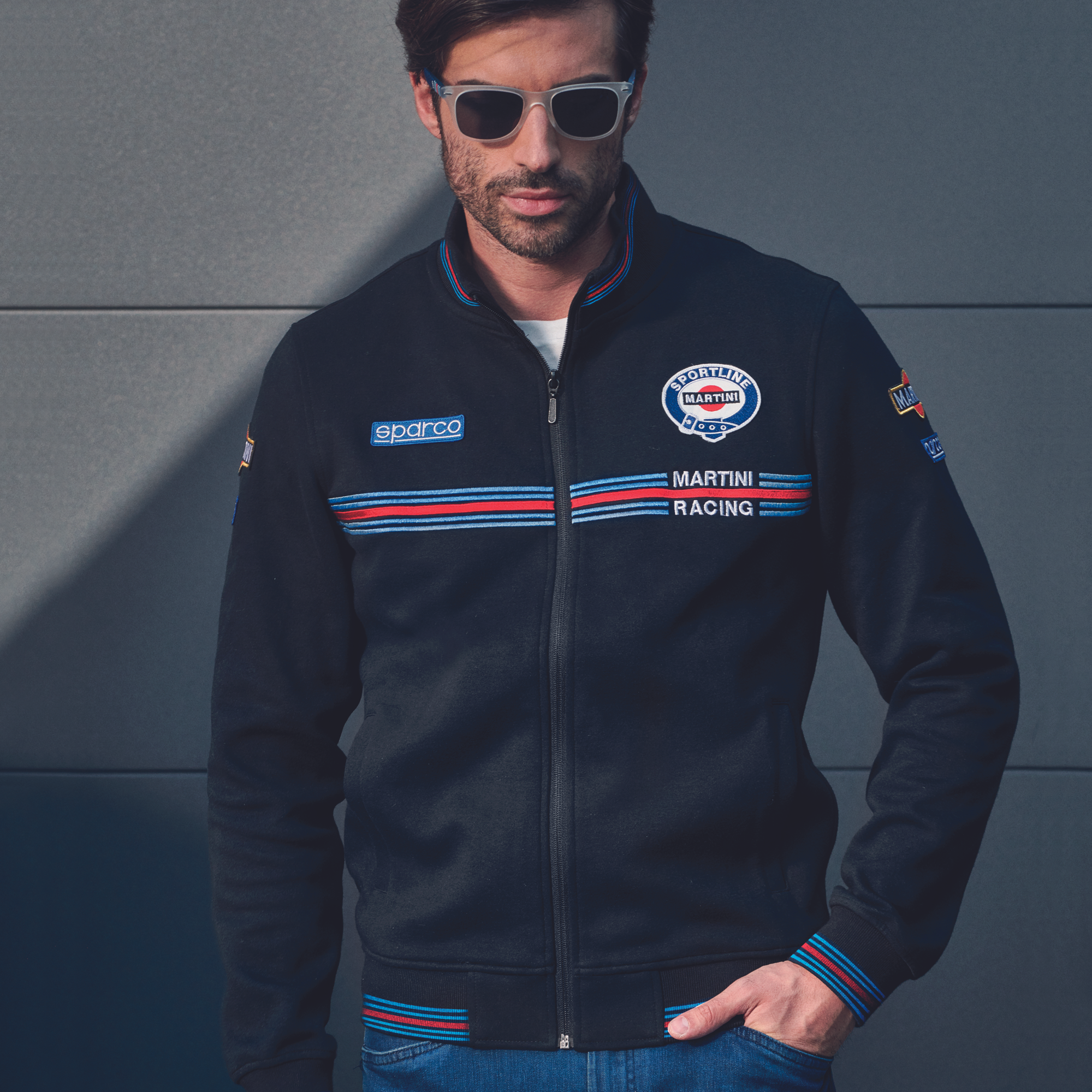 Sparco Felpa Full Zip Martini-R nero-abbigliamento Sparco Teamwork