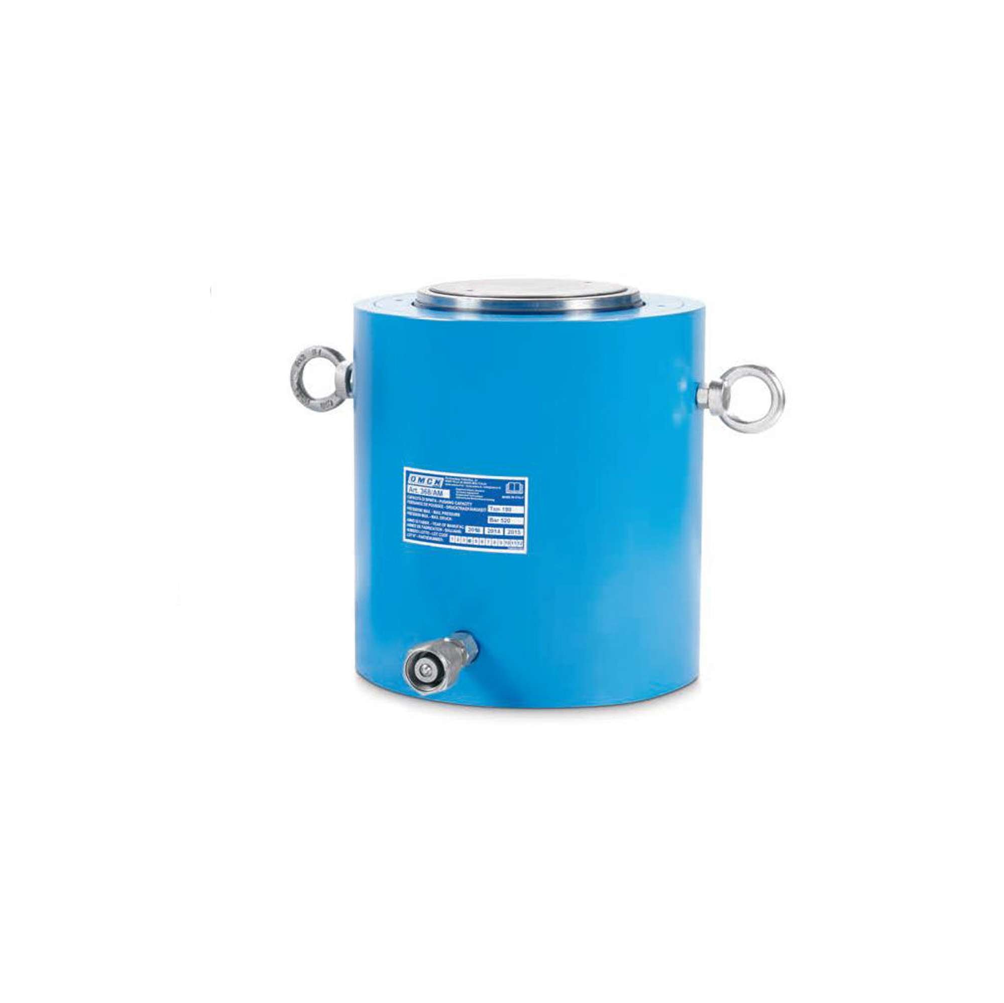 Cilindro idraulico capacità 125 ton con ritorno a molla H.525mm - OMCN 365/BM
