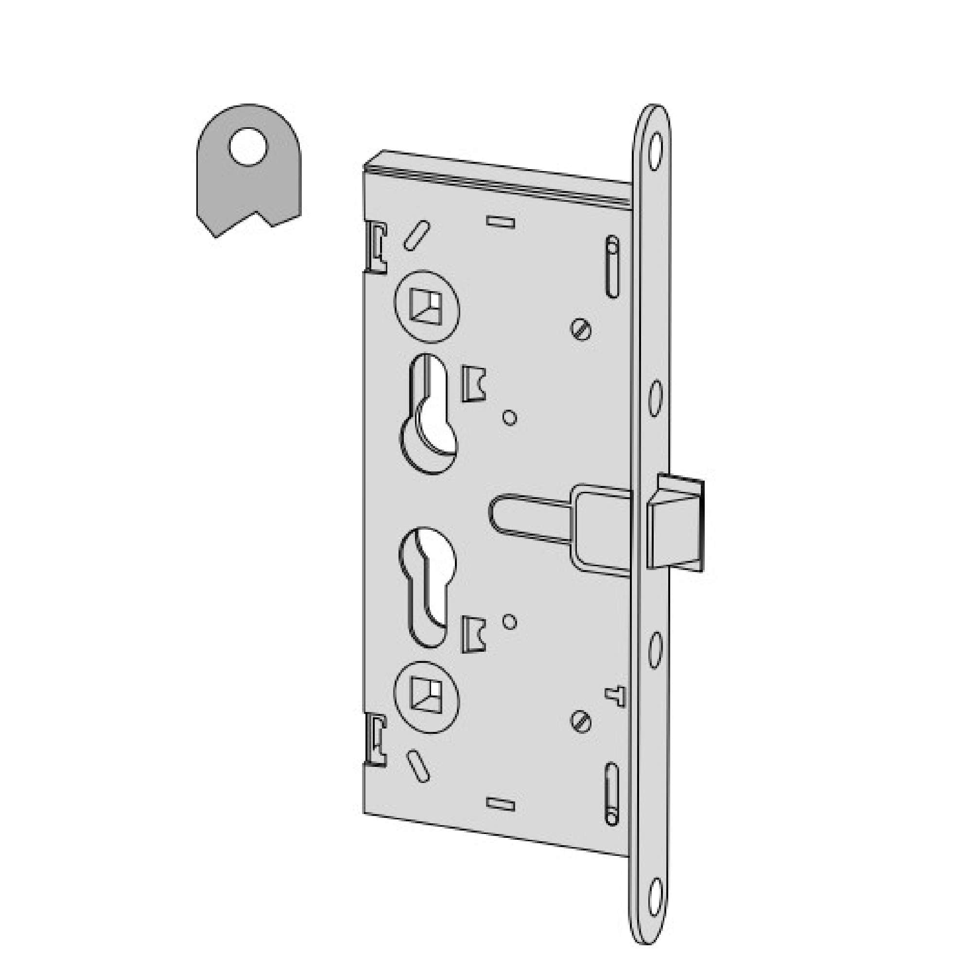 Serratura da infilare antipanico a cilindro per tagliafuoco E65 - CISA 43110.65