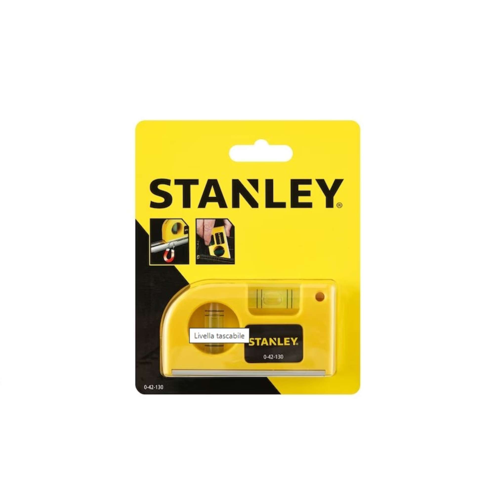 Livella tascabile con base magnetica scanalata - Stanley 0-42-130