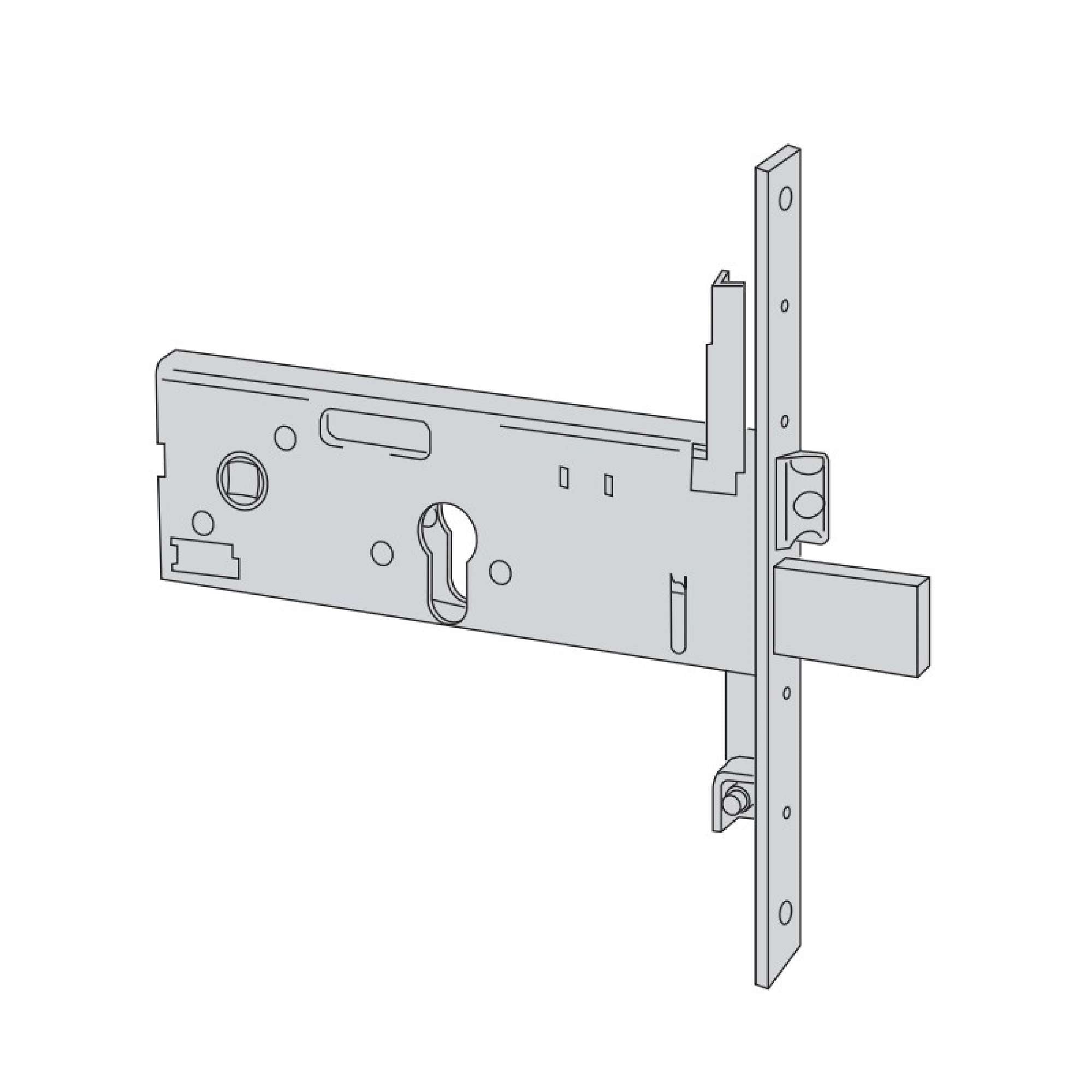 Serratura da infilare a cilindro profilo Europeo per fasce H = 64mm E.90 F.22 - CISA 56357.90.0