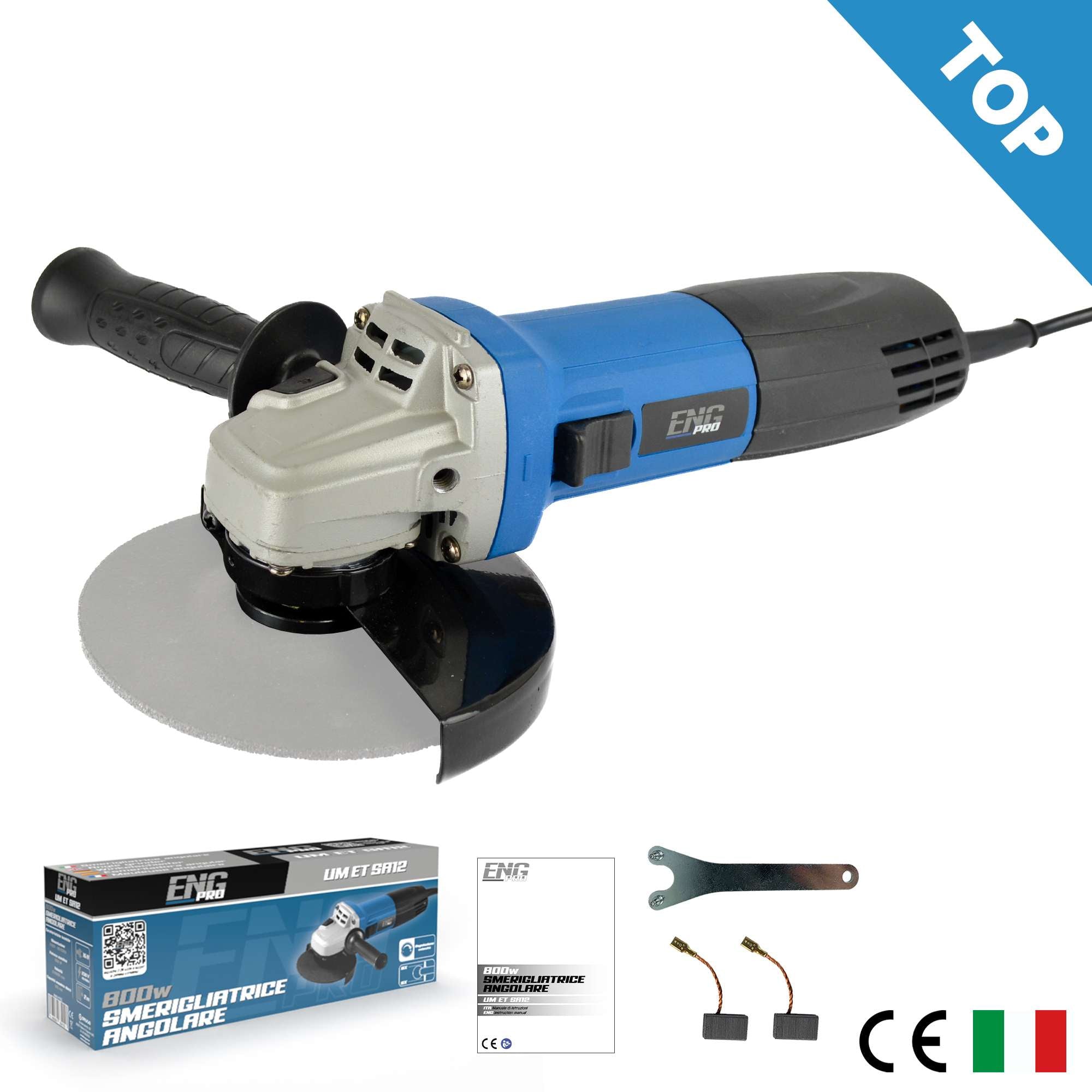 Smerigliatrice 125mm 800W 1000 rpm, cavo 2m - ENG PRO UM ET SA12