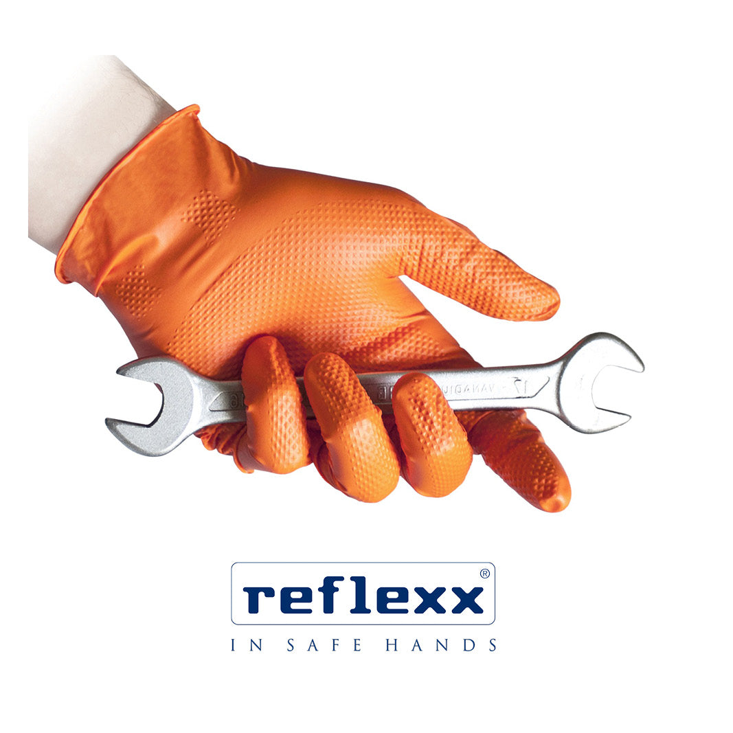 C.50 pz guanti nitrile arancio full grip 8,4 gr (L-M-XL-XXL)