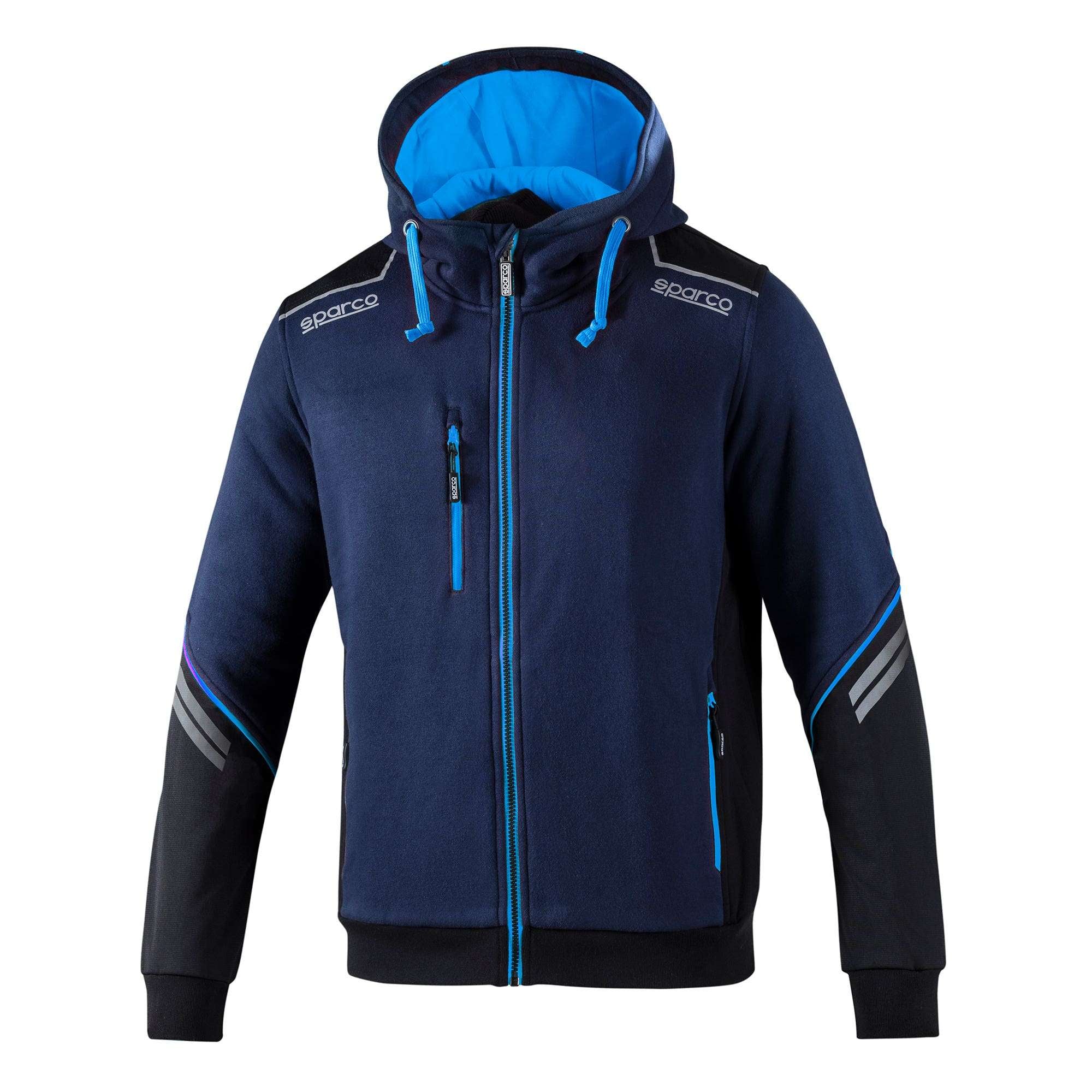 Sparco Hooded Full Zip Colorado blu navy/azzurro