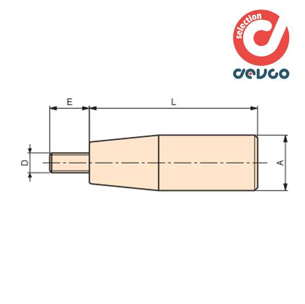 Manopola cilindrica girevole mcg/17x40 m6 - Gamm - 6138005