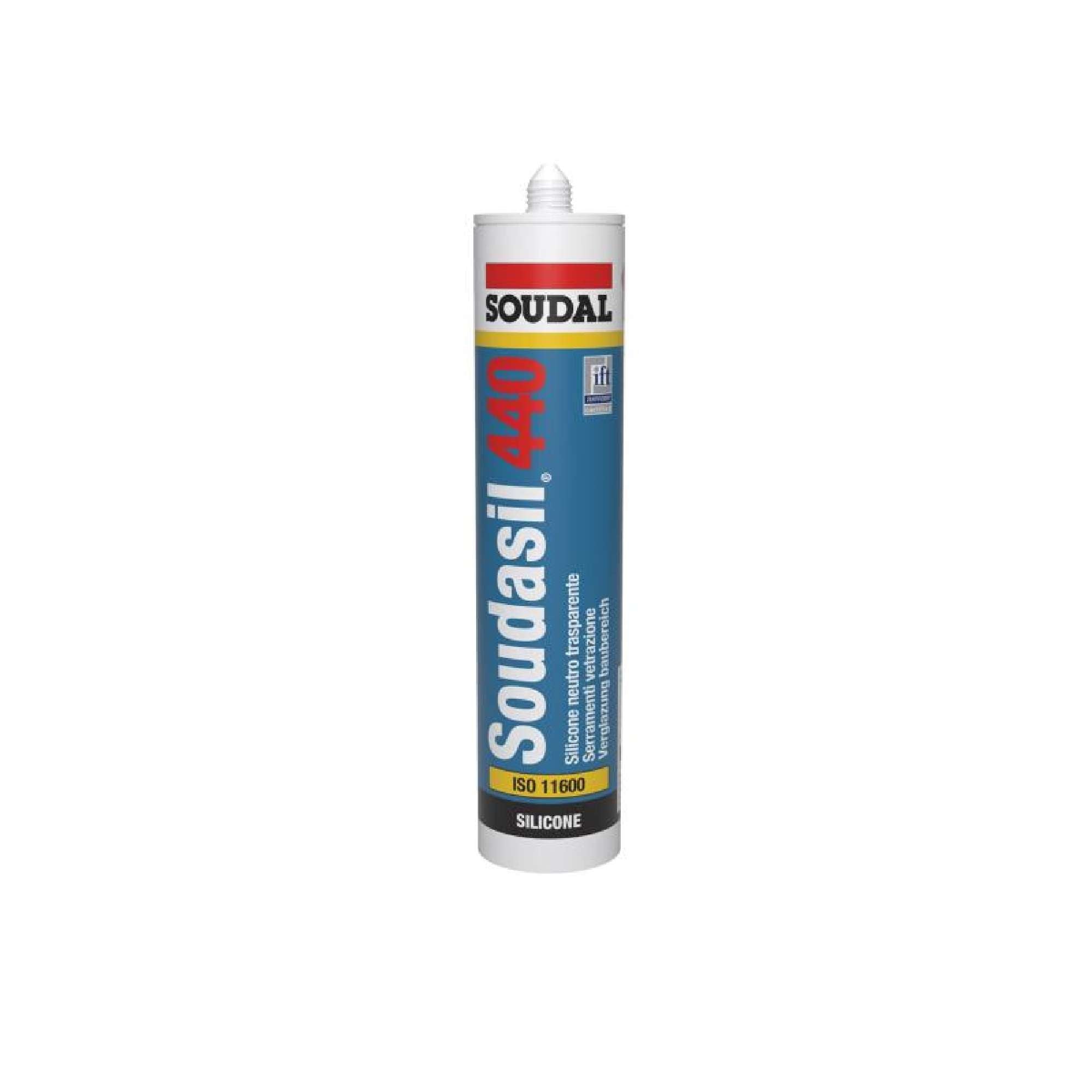 Sigillante siliconico neutro trasparente 310ml - Soudal 119995