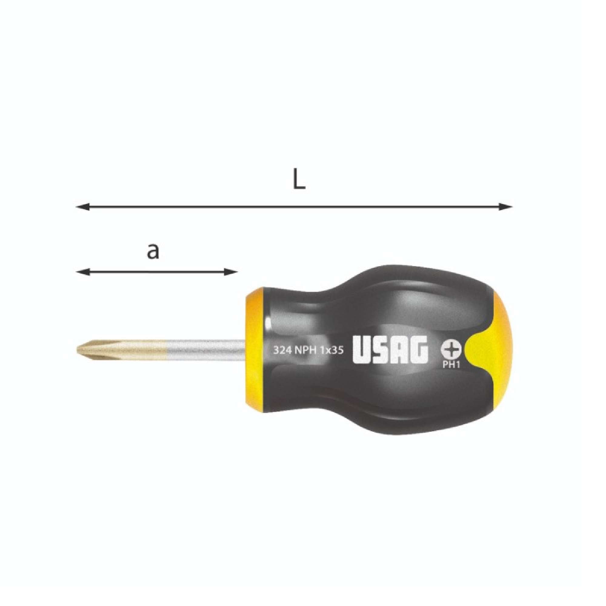 Giraviti per viti con impronta a croce Phillips modello corto - Usag 324 NPH
